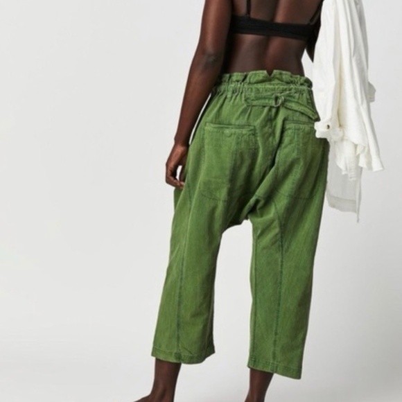 Free People Runyon Oversized Harem Pants Green Size S - Picture 2 of 7